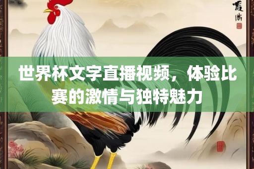 世界杯文字直播视频，体验比赛的激情与独特魅力