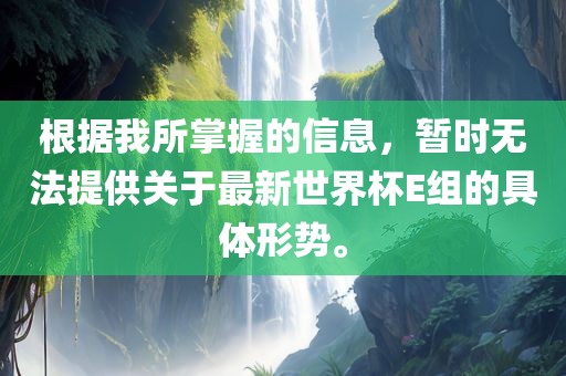 根据我所掌握的信息，暂时无法提供关于最新世界杯E组的具体形势。