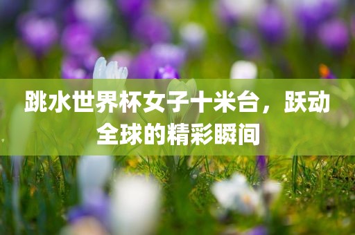 跳水世界杯女子十米台，跃动全球的精彩瞬间