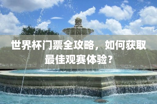 世界杯门票全攻略，如何获取最佳观赛体验？
