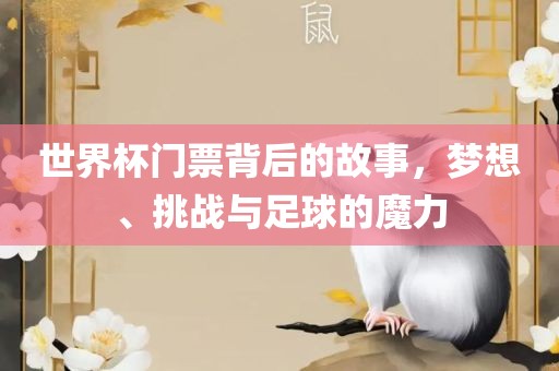 世界杯门票背后的故事，梦想、挑战与足球的魔力