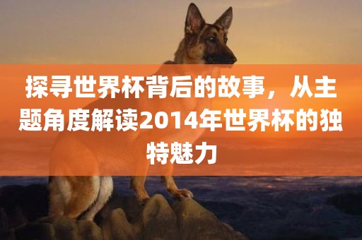 探寻世界杯背后的故事，从主题角度解读2014年世界杯的独特魅力