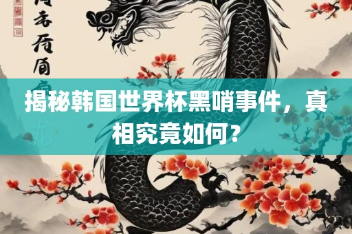 揭秘韩国世界杯黑哨事件，真相究竟如何？