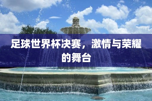 足球世界杯决赛，激情与荣耀的舞台