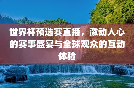 世界杯预选赛直播，激动人心的赛事盛宴与全球观众的互动体验