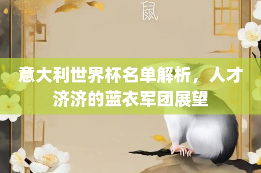 意大利世界杯名单解析，人才济济的蓝衣军团展望