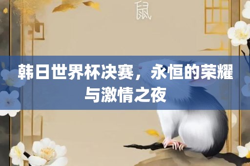 韩日世界杯决赛，永恒的荣耀与激情之夜