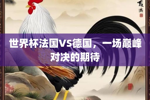 世界杯法国VS德国，一场巅峰对眉山市正发家政服务有限公司决的期待
