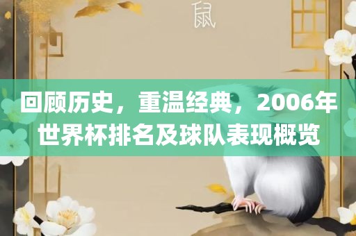 回顾历史，重温经典，2006年世界杯排名及球队表现概览