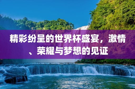 精彩纷呈的世界杯盛宴，激情、荣耀与梦想的见证