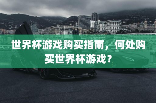 世界杯游戏购买指南，何处购买世界杯游戏？