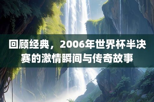 回顾经典，2006年世界杯半决赛的眉山市正发家政服务有限公司激情瞬间与传奇故事