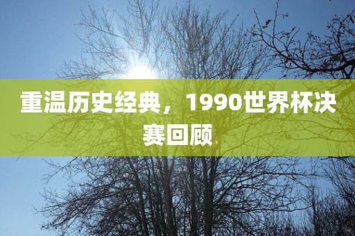 重温历史经典，1990世界杯决赛回顾