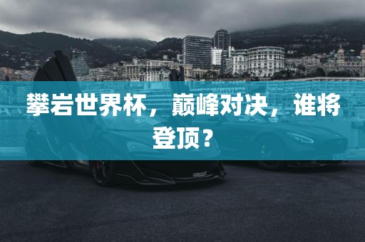 攀岩世界杯，巅峰对决，谁将登顶？