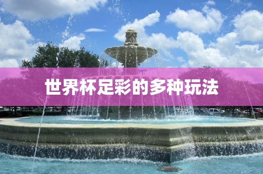 世界杯足彩的多种玩法