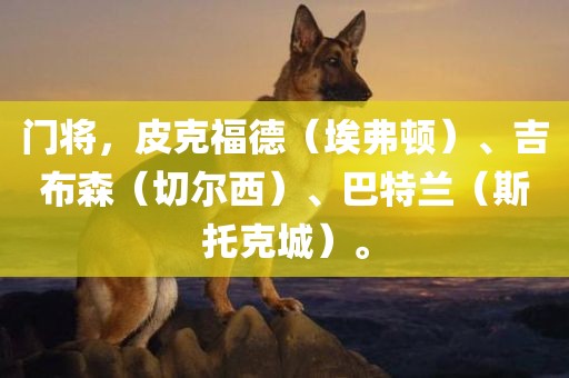 门将，皮克福德（埃弗顿）、吉布森（切尔西）、巴特兰（斯托克城）。