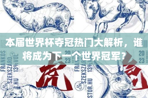 本届世界杯夺冠热门大解析，谁将成为下一个世界冠军？