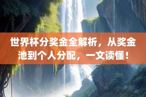 世界杯分奖金全解析，从奖金池到个人分配，一文读懂！