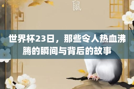 世界杯23日，那些令人热血沸腾的瞬间与背后的故事